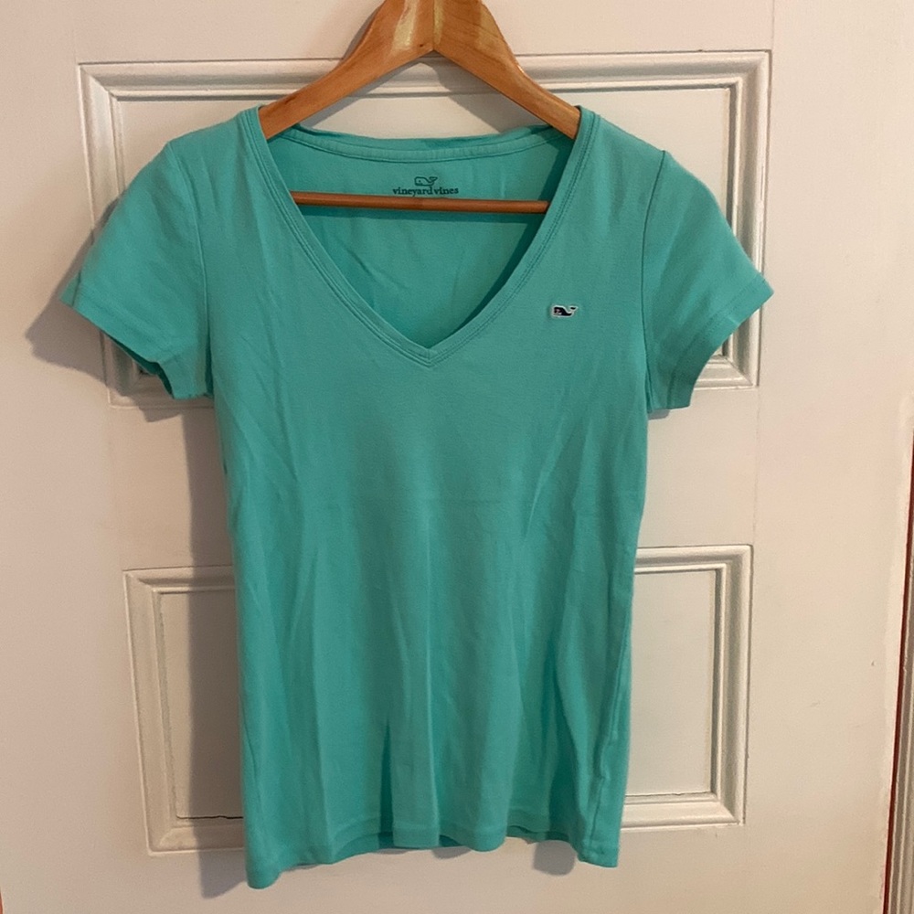 Vineyard Vines 100% Cotton Women’s V Neck Tee Size XS in Color Teal